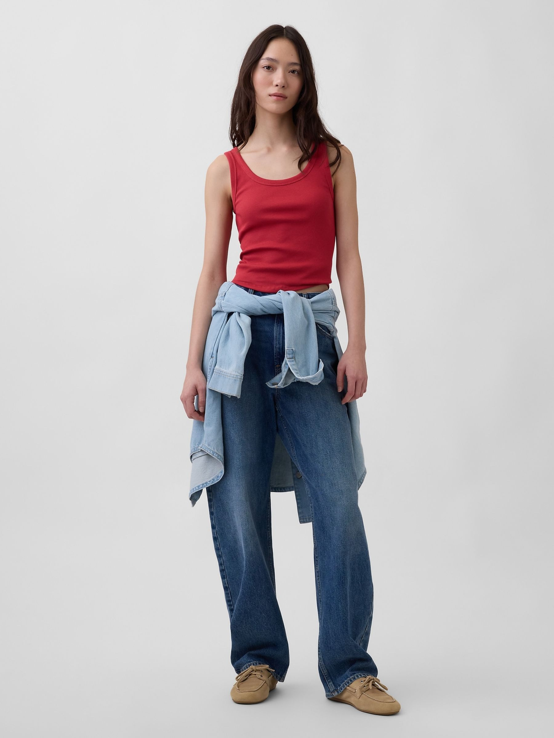Red Rib Scoop Vest | Gap | GAP UK