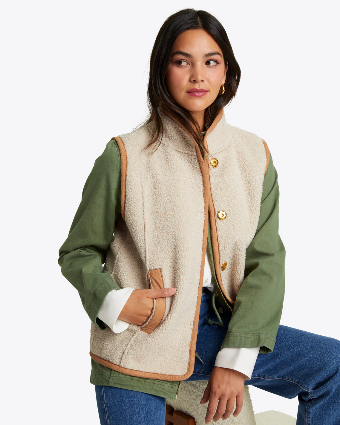 Reversible Sherpa Vest | Draper James (US)