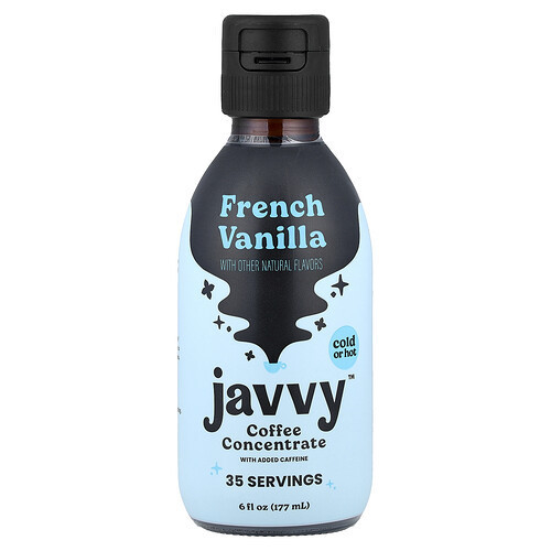 Javvy Coffee, Coffee Concentrate With Added Caffeine, French Vanilla, 6 fl oz (177 ml) | iHerb