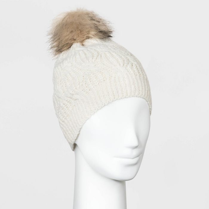 Women's Shaker Cable Pom Beanie - A New Day™ | Target