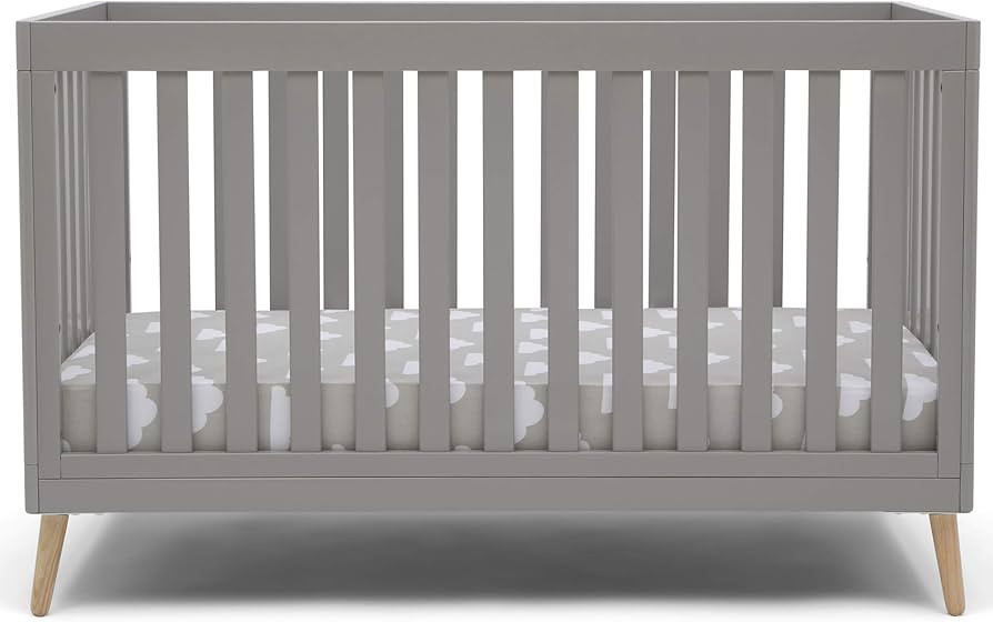 Delta Children Essex 4-in-1 Convertible Baby Crib, Grey with Natural Legs, Grey with Natural Legs | Amazon (US)