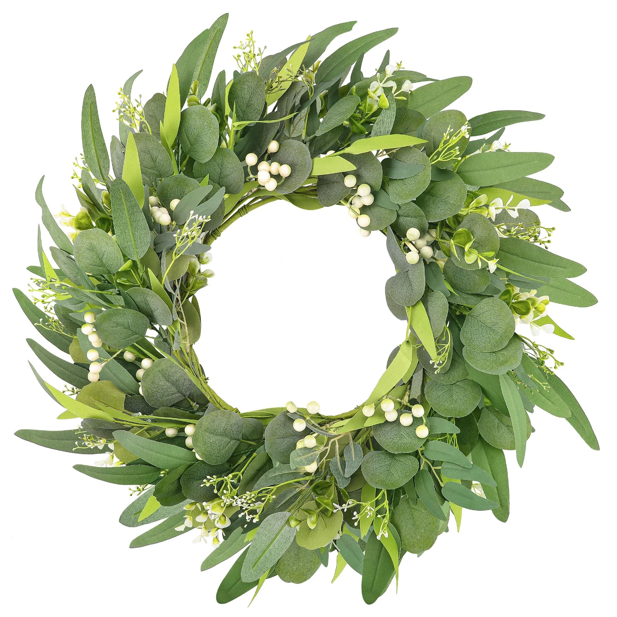 Summer Wreath 24 Inch for Front Door Decor Eucalyptus Green Summer Wreath for Porch Room Farmhous... | Walmart (US)