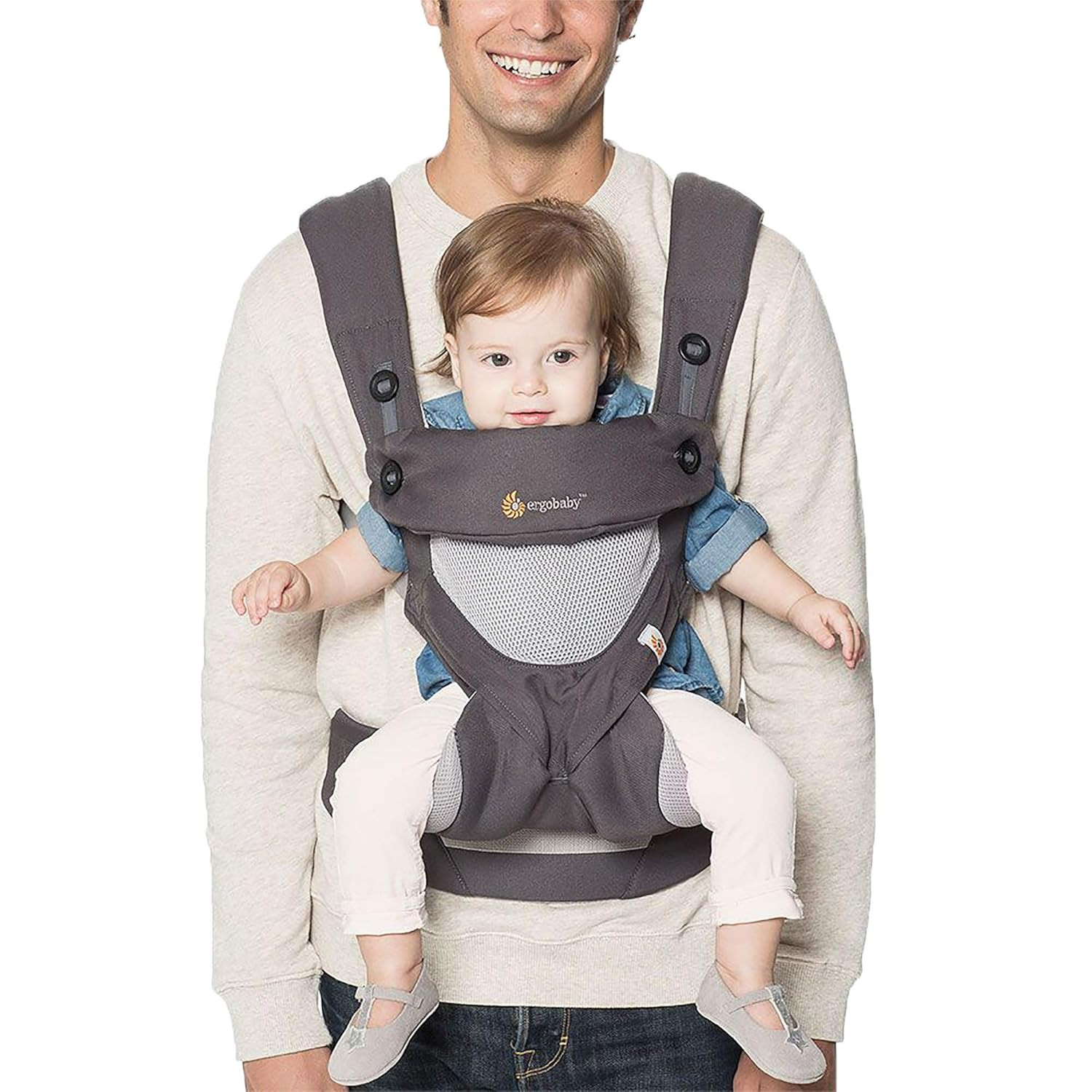 Ergobaby 360 All-Position Baby Carrier with Lumbar Support (12-45 Pounds), Carbon Grey, Cool Air ... | Amazon (US)