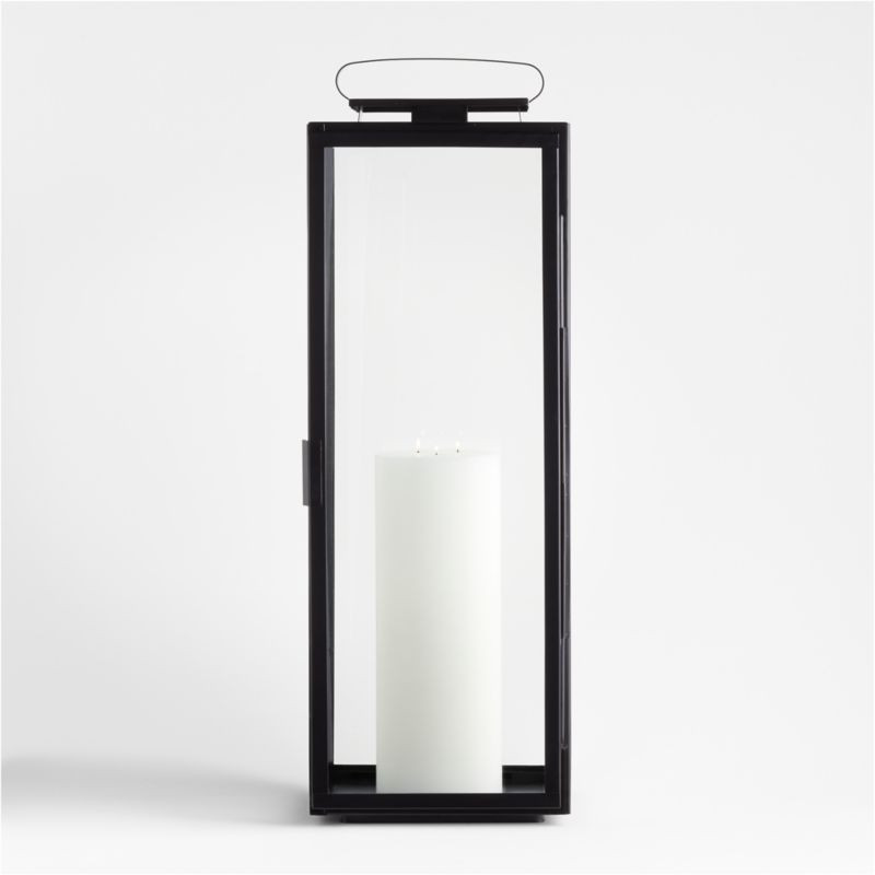 Walker Black Metal Outdoor Lantern 34.5" + Reviews | Crate & Barrel | Crate & Barrel