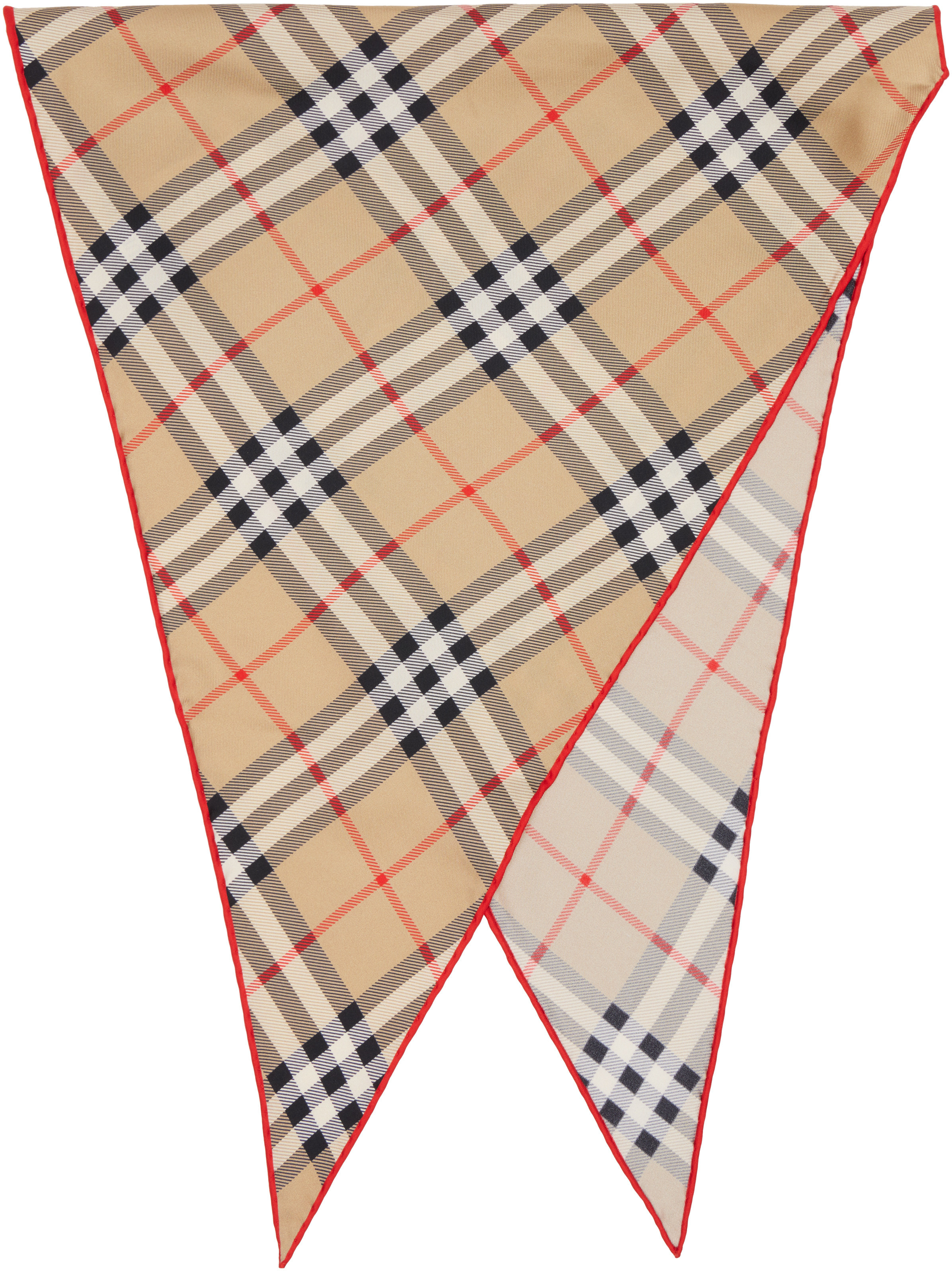 Burberry Beige Check Silk Scarf | SSENSE