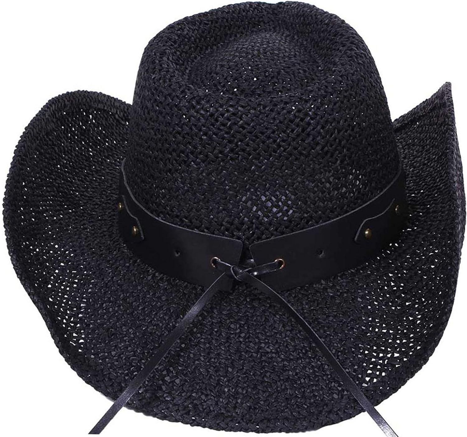 Livingston Men & Women's Woven Straw Cowboy Hat w/Hat Band | Amazon (US)