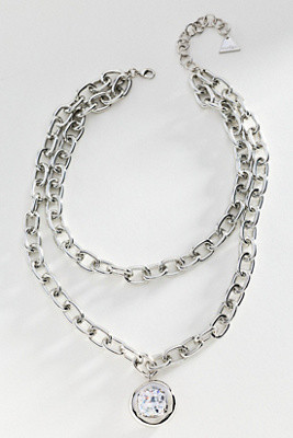 Chunky Bezel Crystal Pendant Necklace | Anthropologie (US)