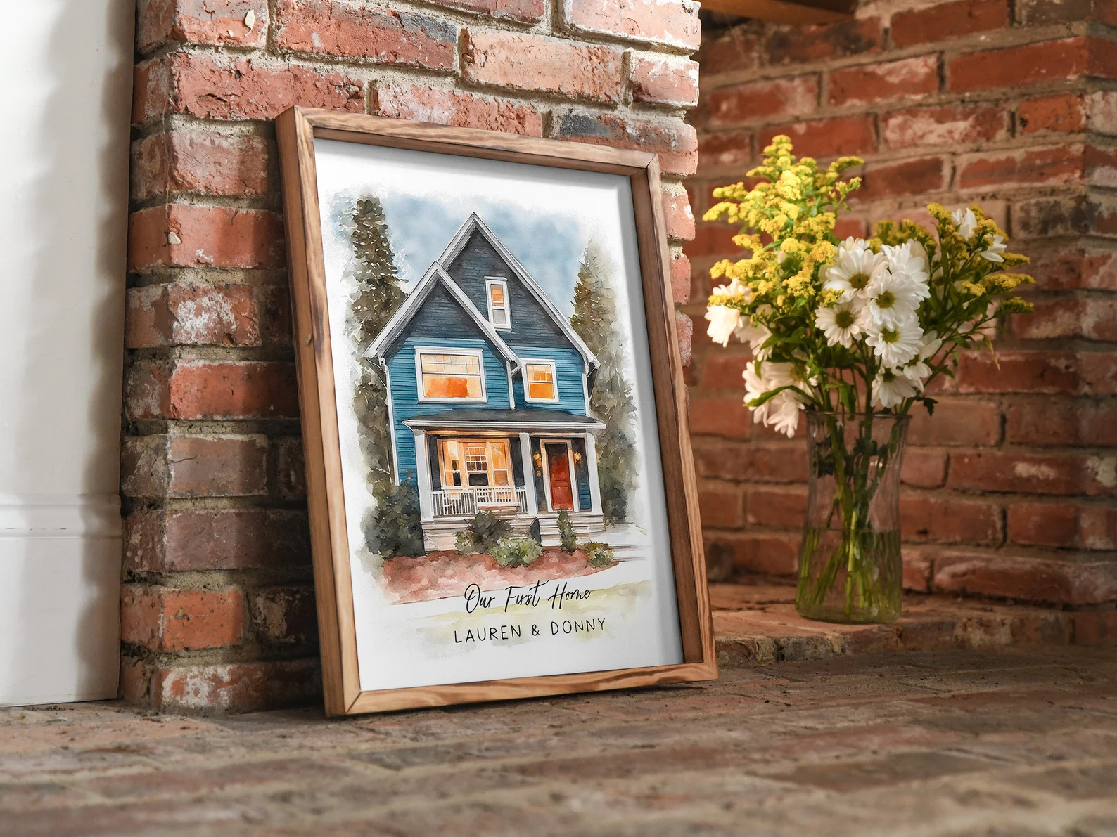 Home Portrait, House Painting, Housewarming Gift, Our First Home Sign, Home Sweet Home Sign, Wate... | Etsy (US)