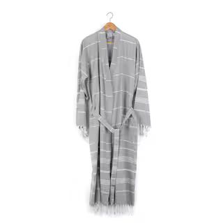 Peshtemal Dark Gray Large 100% Organic Turkish Cotton Bath Robes | The Home Depot