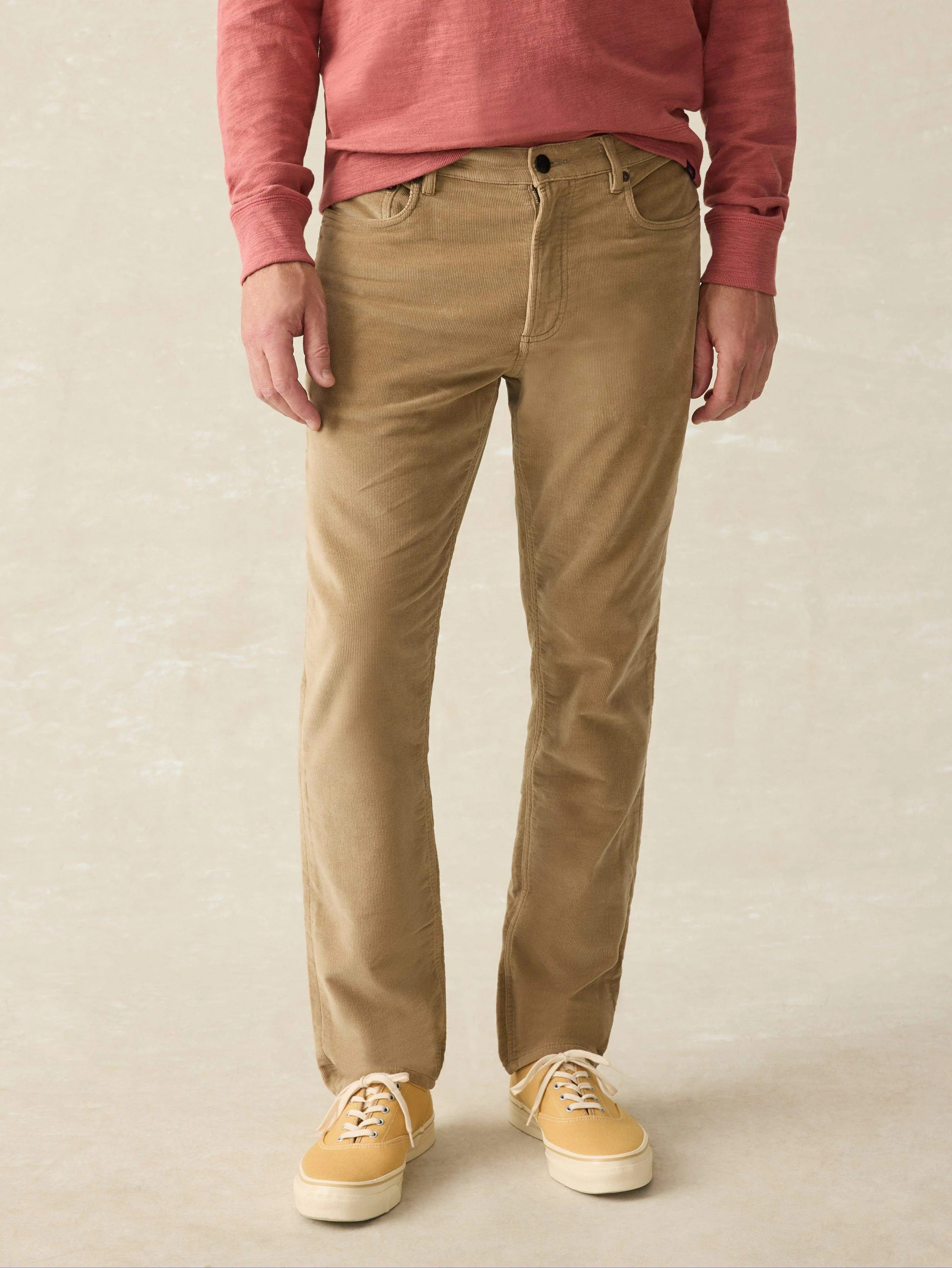 Stretch Terry Corduroy 5-Pocket Pant - Barley | Faherty