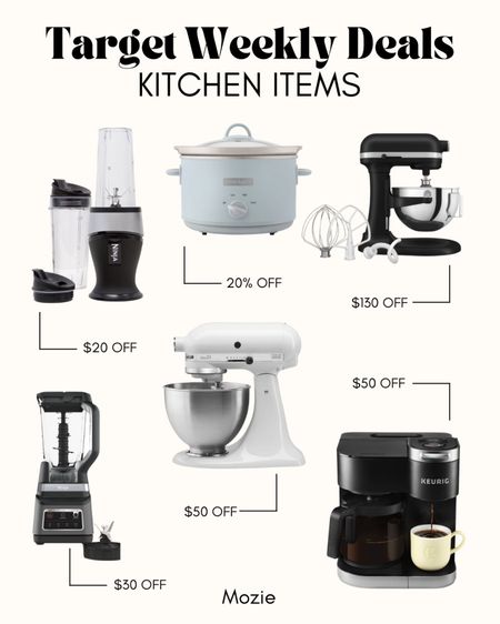 Target Weekly Deals on Kitchen Items. Kitchen items. Small kitchen appliances. Small kitchen items. Kitchen aid mixer on sale. Coffee machine on sale. Blenders on sale.

#LTKhome #LTKSale