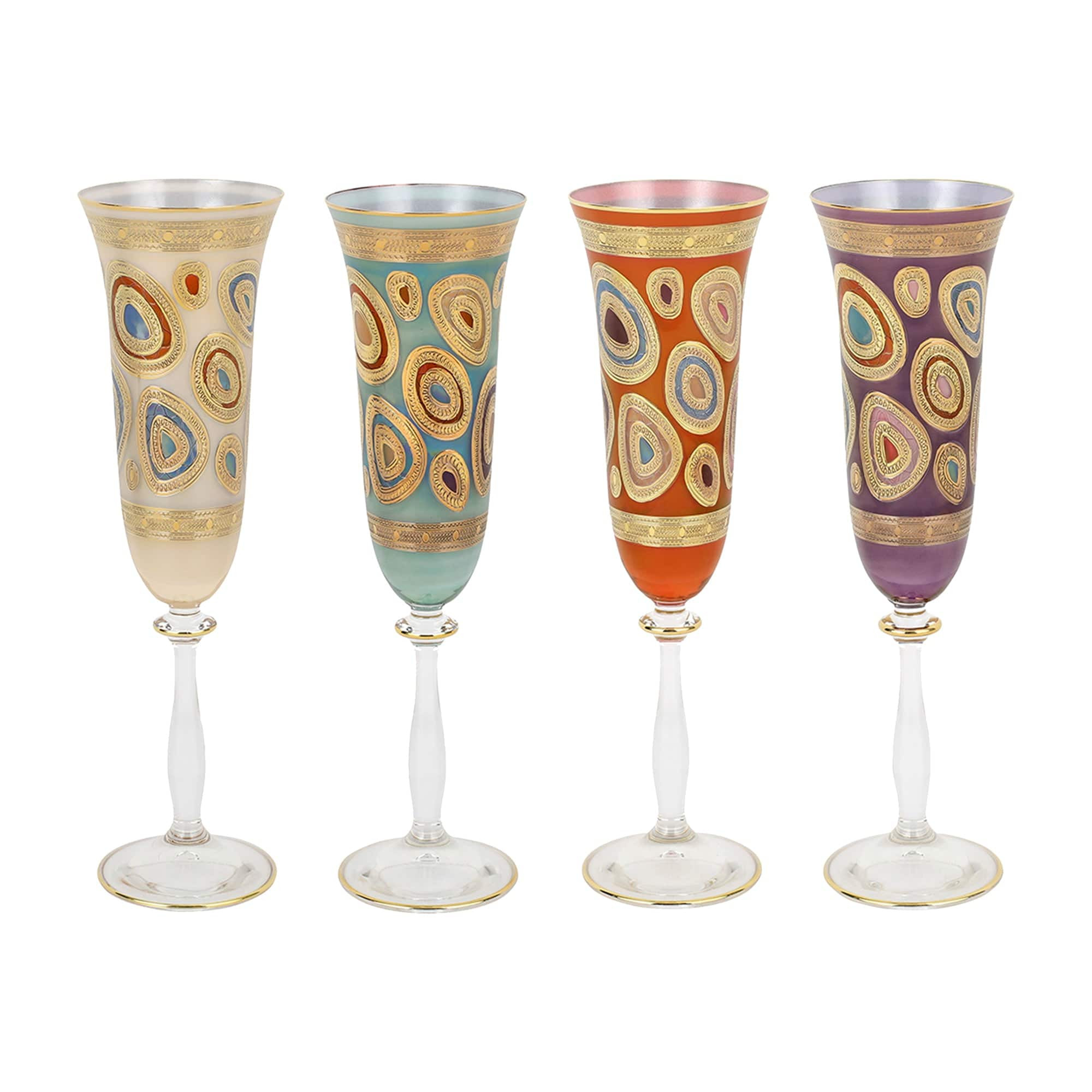 Regalia Assorted Champagne Glasses - Set of 4 | VIETRI