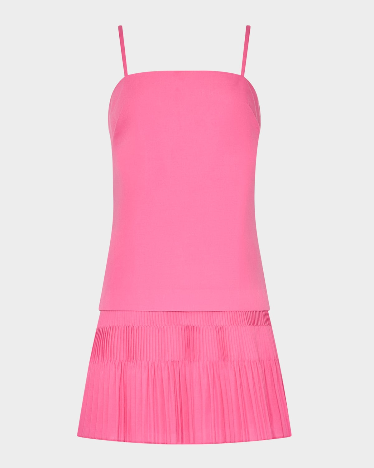 Nola Pleated Flounce Cotton Poplin Mini Dress | Neiman Marcus