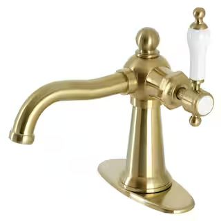 Kingston Brass Nautical Single Hole Single-Handle Bathroom Faucet in Brushed Brass-HKSD154KLBB - ... | The Home Depot