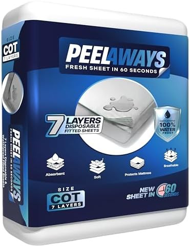 Peelaways Waterproof Disposable Bed Sheets – | As Seen On Shark Tank | 7-Layer Absorbent Wellne... | Amazon (US)