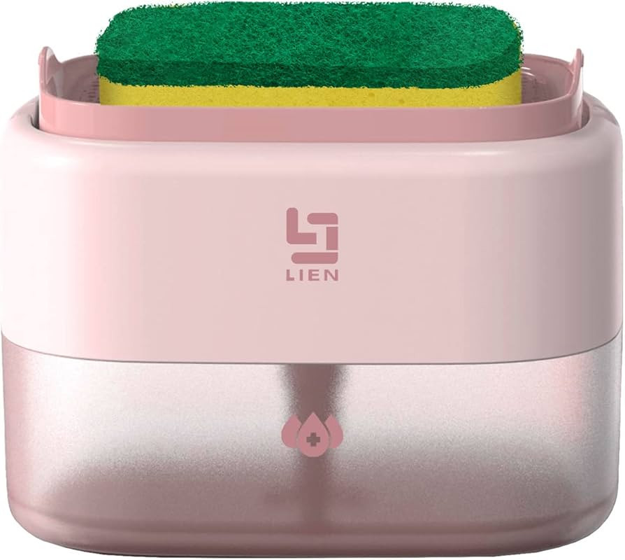 LIEN Dish Soap Dispenser Pump and Sponge Holder, 2 in 1 Dish Washing Soap Dispenser Caddy for Kit... | Amazon (US)