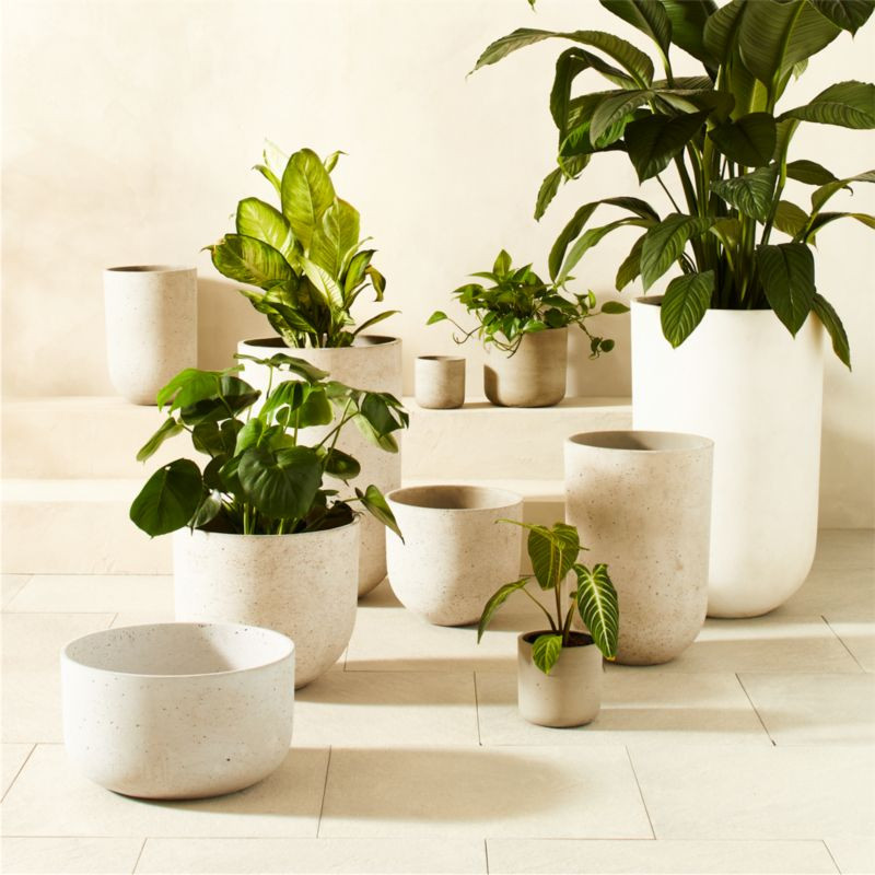 Seminyak Grey Indoor/Outdoor Modern Cement Planters | CB2 | CB2