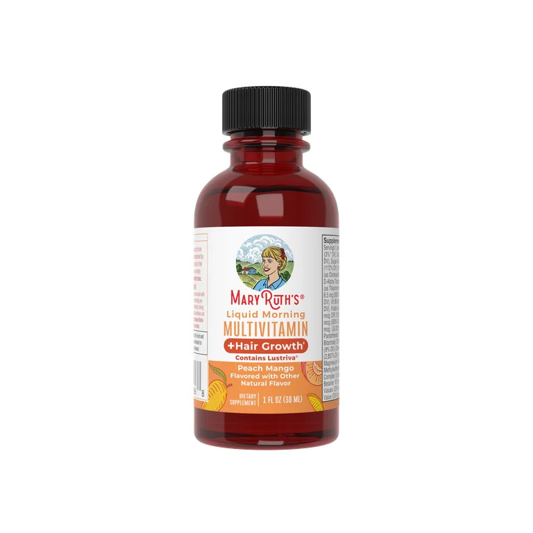 MaryRuth Organics Liquid Morning Multivitamin + Hair Growth, Peach Mango, 1 fl oz | Walmart (US)
