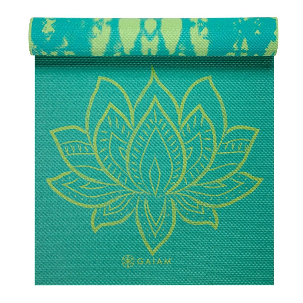 GAIAM Yoga Mat - Turquoise/Lotus 6mm | Target