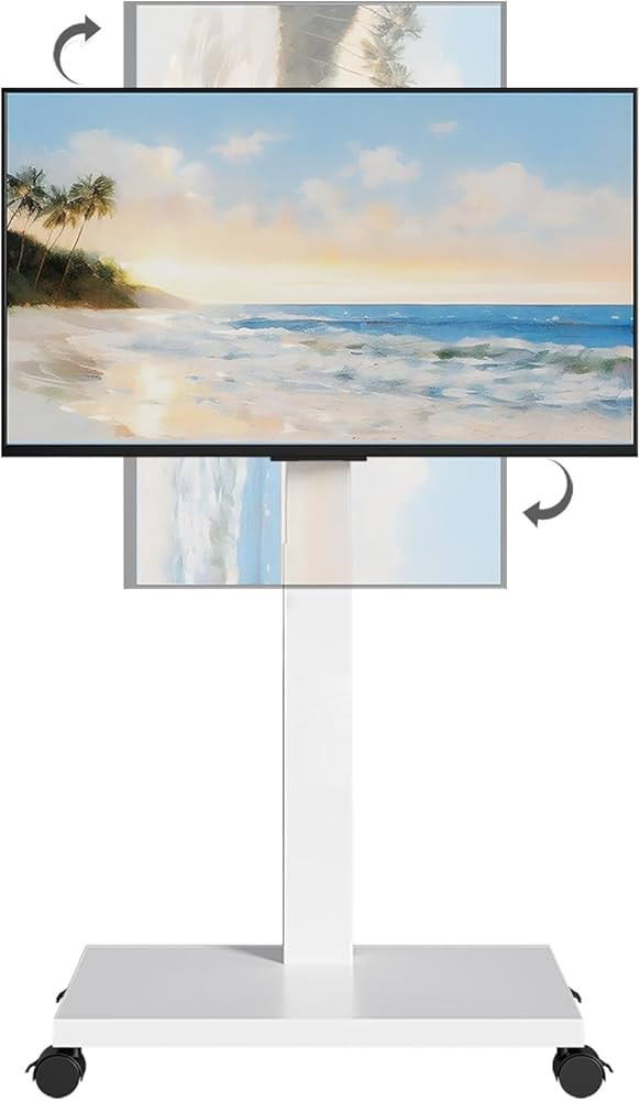 Heavy-Duty Rolling TV Stand for 32-75 Inch TVs - Mobile TV Cart with 60° Swivel, Height Adjustab... | Amazon (US)