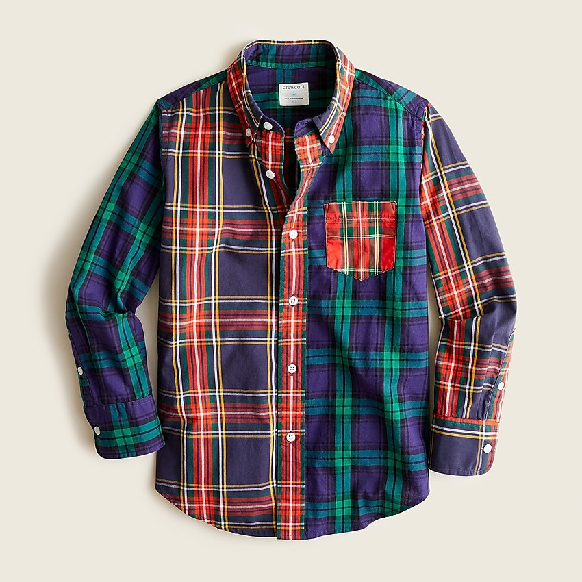 Kids' Secret Wash shirt in mixed plaid | J. Crew US