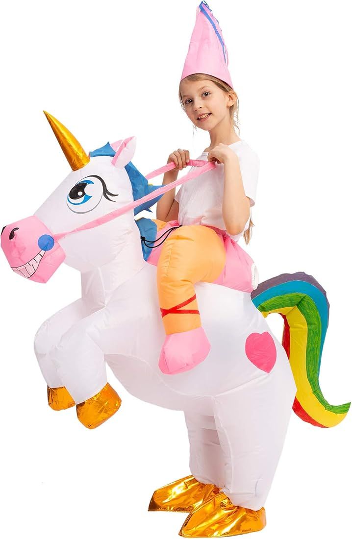 Inflatable Costume Unicorn Riding a Unicorn Air Blow-up Deluxe Halloween Costume | Amazon (CA)