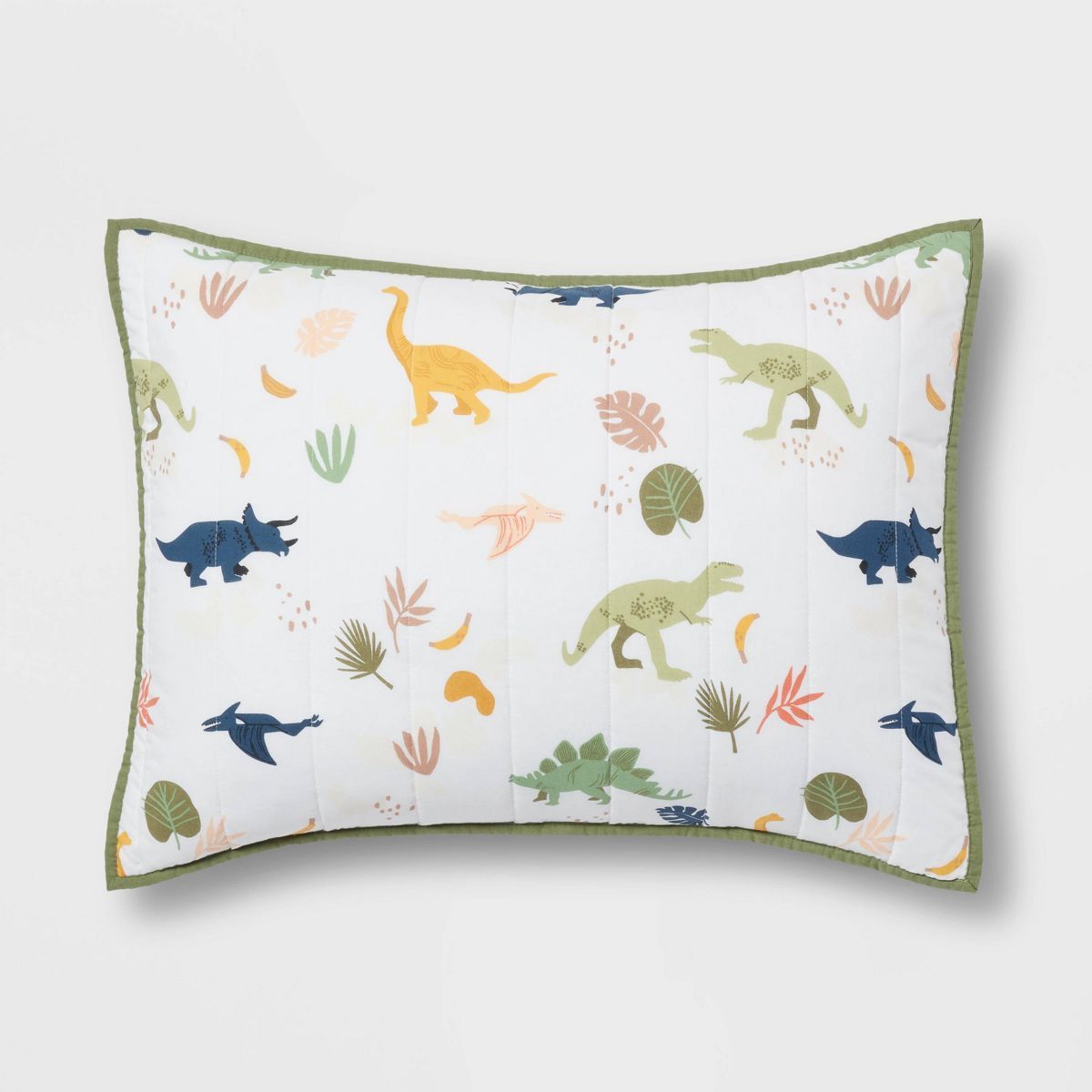 Dinosaur Poly Cotton Reversible Kids' Sham - Pillowfort™ | Target