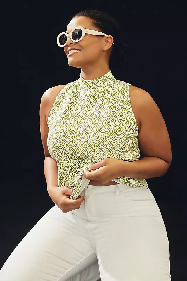 Maeve Structured Mock Neck Top | Anthropologie (US)