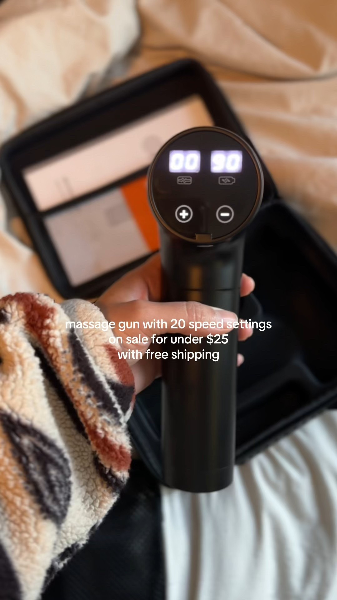 Deep tissue gun massager with 20 speed setting and 9 attachments 

#LTKCyberWeek #LTKselfcare #LTKFindsUnder50