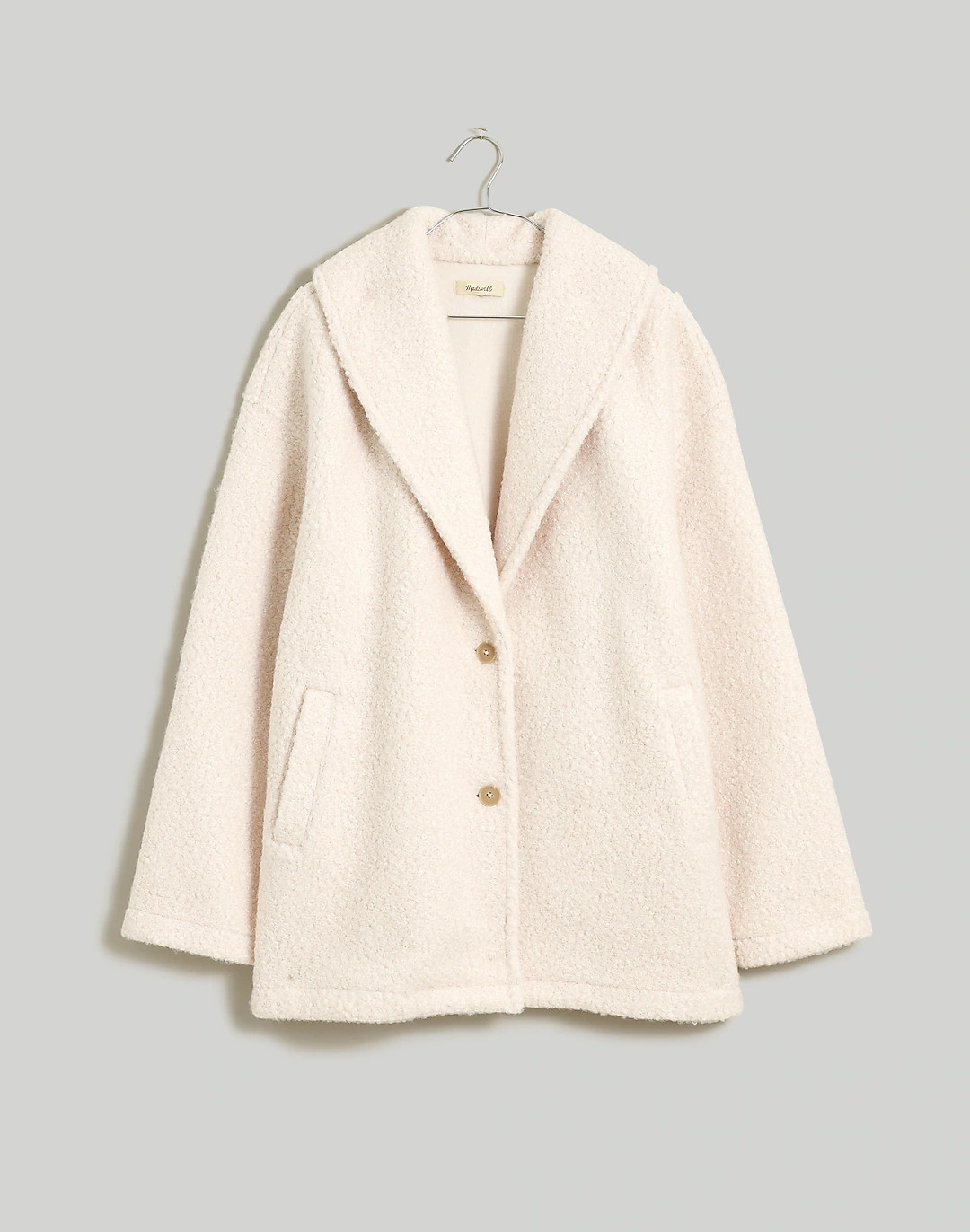Pebbled Faux Shearling Shawl Collar Coat | Madewell