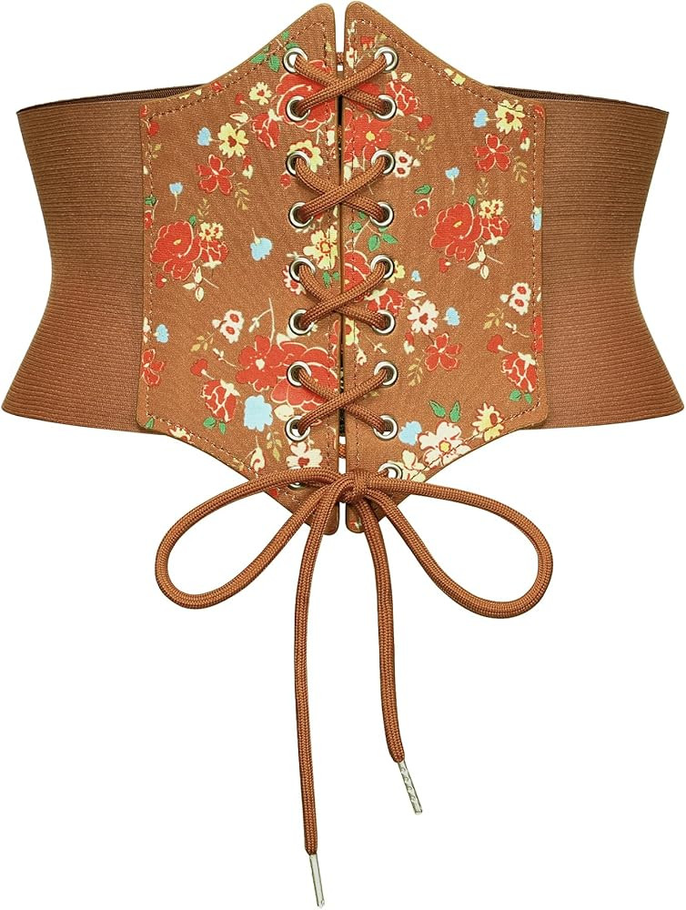 Wedtrend Women's Corset Belt Lace-Up Tied Elastic Waist Belt Renaissance Corset Vintage Belts for... | Amazon (US)