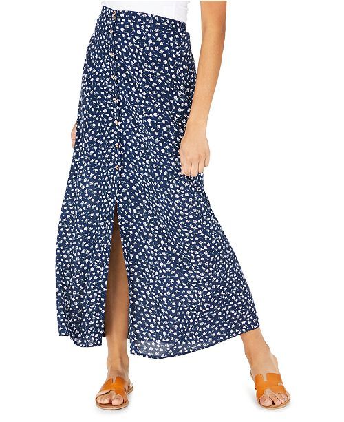 Be Bop Juniors' Floral-Print Button-Front Maxi Skirt & Reviews - Skirts - Juniors - Macy's | Macys (US)