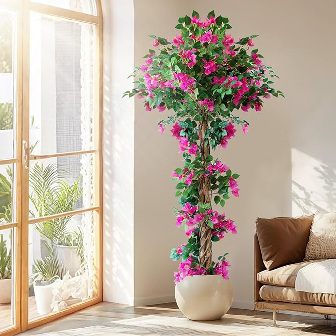 6FT Tall Bougainvillea Artificial Tree for Outdoors or Indoors, Faux Bougainvillea Tree Realistic... | Amazon (US)