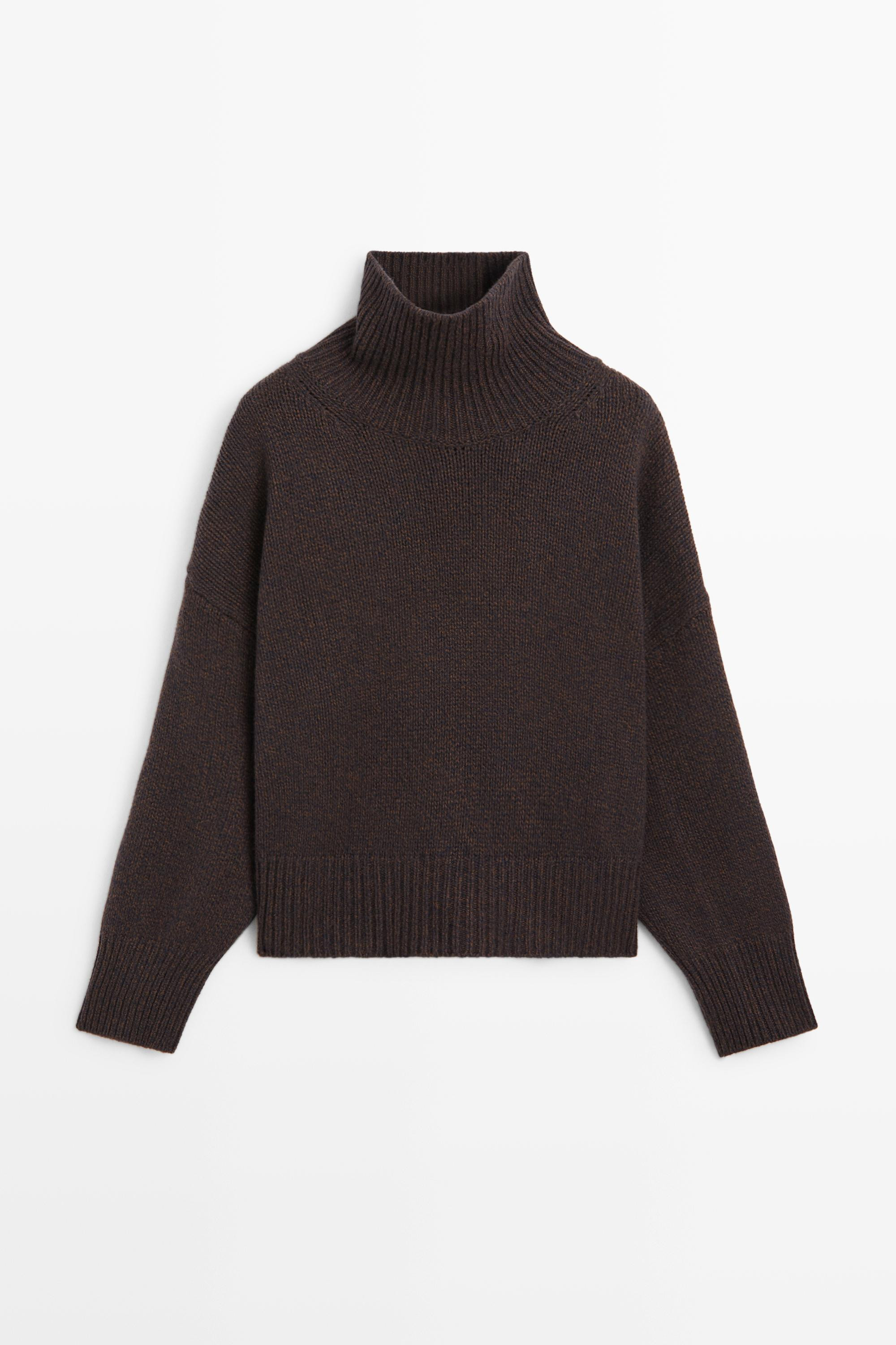 100% wool oversize knit sweater | Massimo Dutti UK