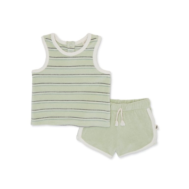 easy-peasy Baby's Terry Cloth Tank Top and Dolphin Shorts Outfit Set, 2-Piece, Sizes 0M-24M | Walmart (US)