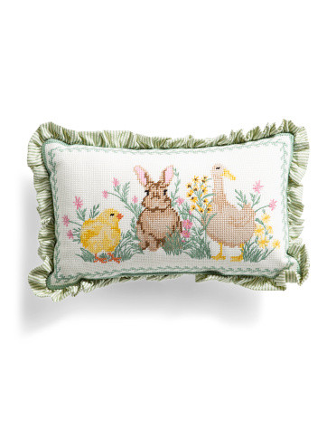 9x15 Needlepoint Springville Scene Pillow | TJ Maxx