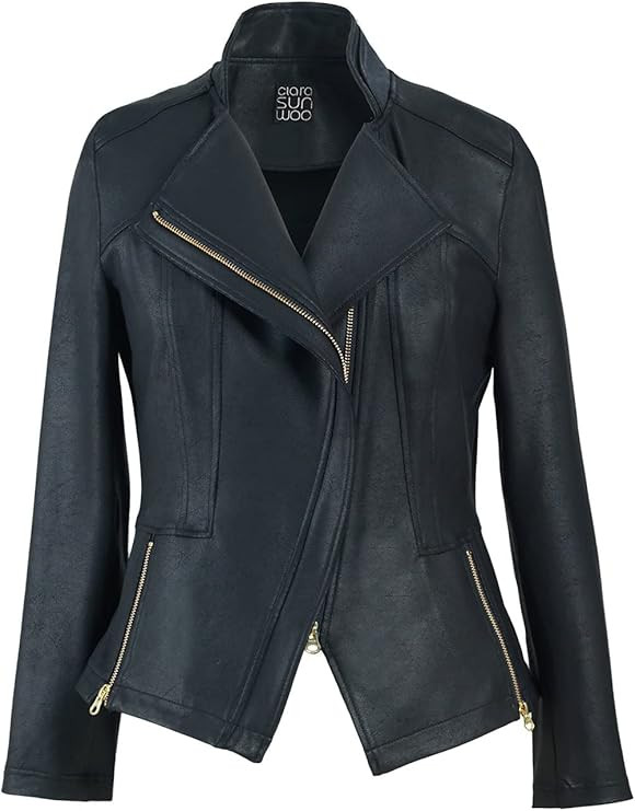Clara Sunwoo Liquid Leather Signature Womens Jacket | Amazon (US)
