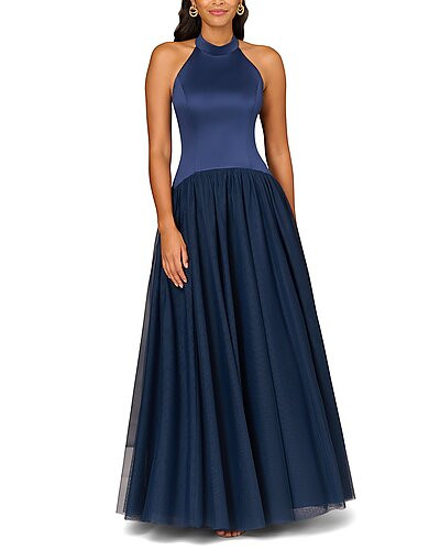 Combo Fabric Halter Ballgown | Rue La La