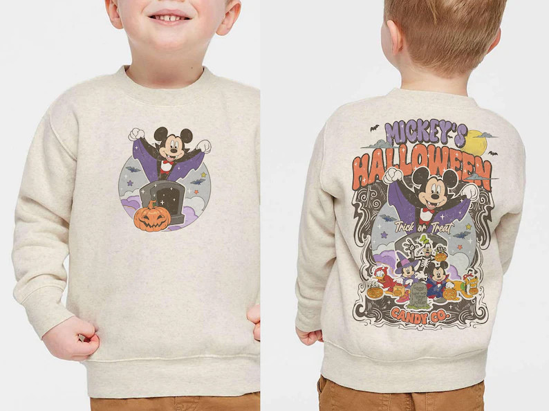 Mickey Halloween Sweatshirt, Kids Disney Boo Spooky Long, Boo Bash Shirt, Kids Disneyland Hallowe... | Etsy (US)
