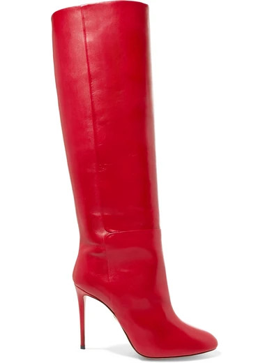 Aquazzura - Brera Leather Knee Boots - Red | NET-A-PORTER (UK & EU)
