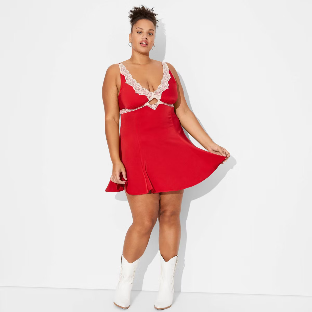 Women's Lace Trim Mini Slip Holiday Dress - Wild Fable™ | Target