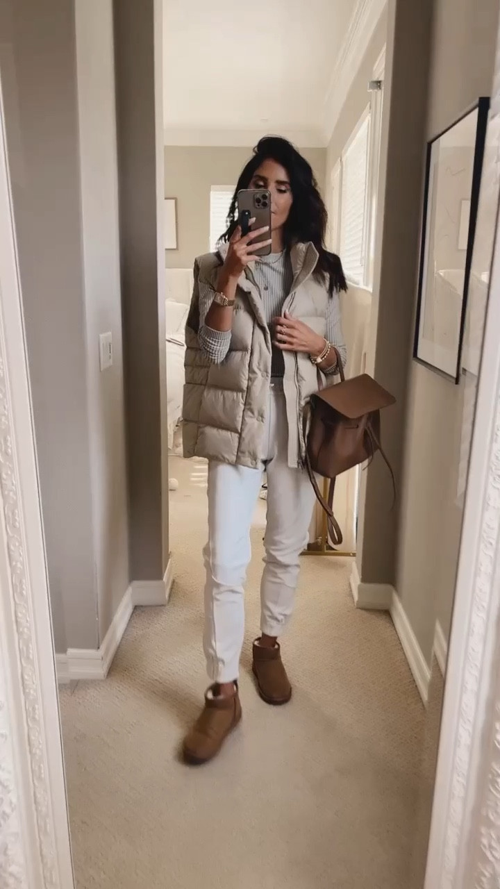 I’m just shy of 5’7 wearing the size small puffer vest in men’s sizing. Size 4 top and size 2 joggers. 
Lululemon, athleisure, StylinByAylin 

#LTKSeasonal #LTKstyletip #LTKunder100