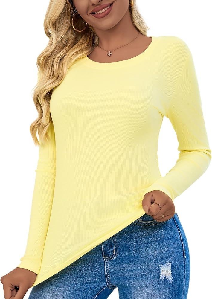 ASAIR Long Sleeve Tops for Women T Shirt for Women Basic Trendy Stretchy Lightweight | Amazon (US)