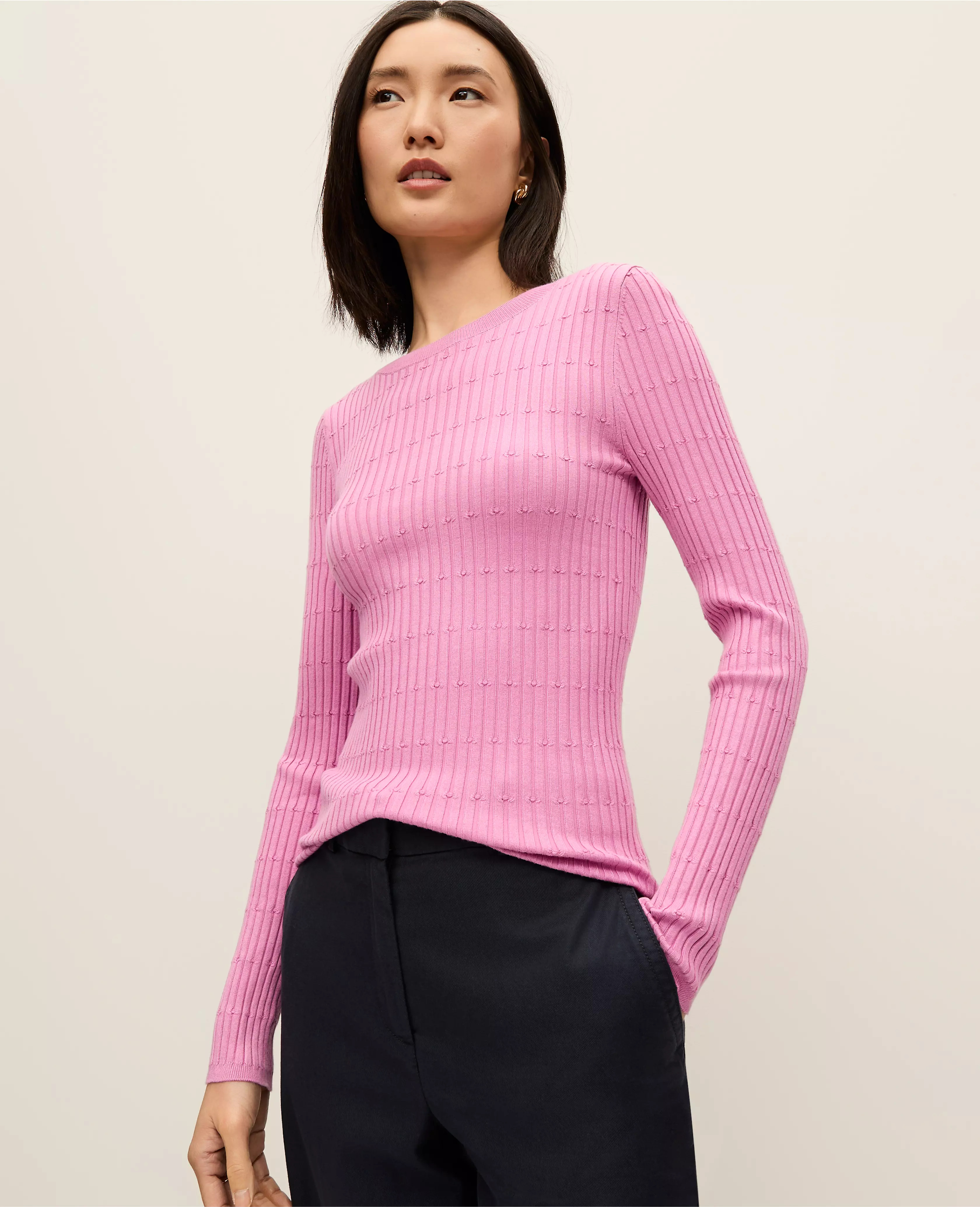 Weekend Collection Textured Stitch Sweater | Ann Taylor