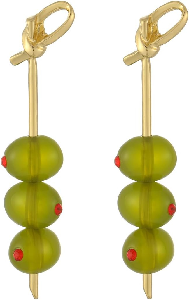Madison Tyler Fruit Dangle Earrings for Women | Gold Plated Flower Strawberry Apple Cherry Olive ... | Amazon (CA)