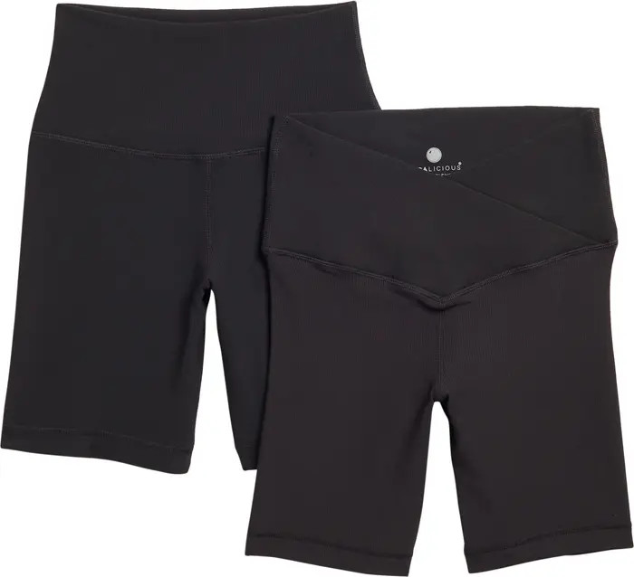 YOGALICIOUS Crossover 2-Pack Rib High Waist Bike Shorts | Nordstromrack | Nordstrom Rack