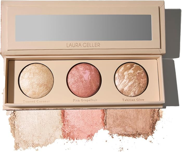 LAURA GELLER NEW YORK Geller's Greatest Lift-n-Glow Baked Trio Palette - Highlighter, Blush, Bron... | Amazon (US)