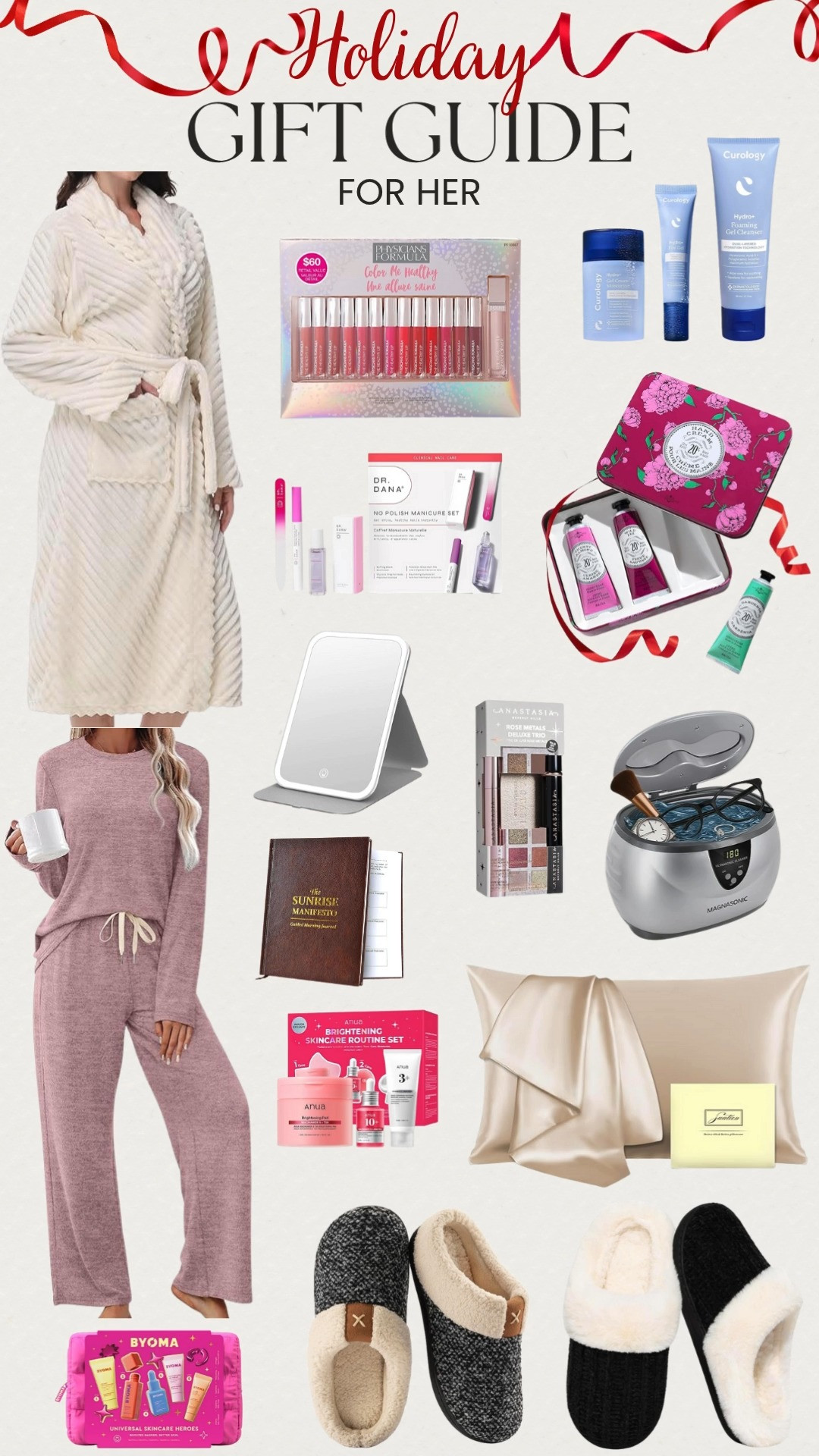 Holiday Gift Guide for Her 🎀✨ Treat her to cozy and beautiful favorites! From plush robes and pajamas to silk pillowcases, beauty sets, and a lighted travel mirror. Perfect thoughtful gifts she’ll actually use and love all season long! 

 #LTKGiftGuide #LTKHoliday #LTKFindsUnder50