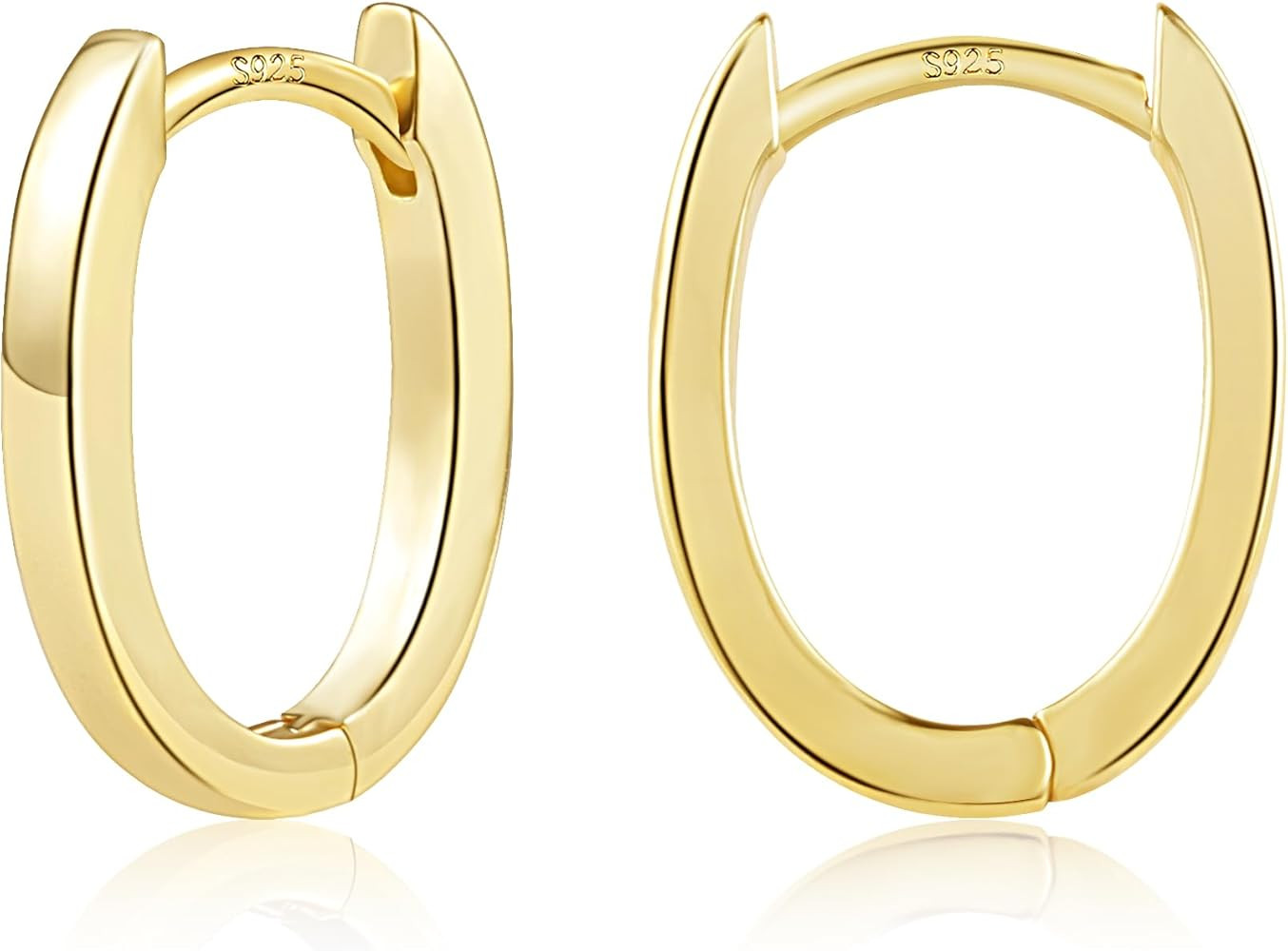 925 Sterling Silver Earrings Small Chunky Silver Earrings for Women Trendy 14K Gold Plated Hypoal... | Amazon (US)