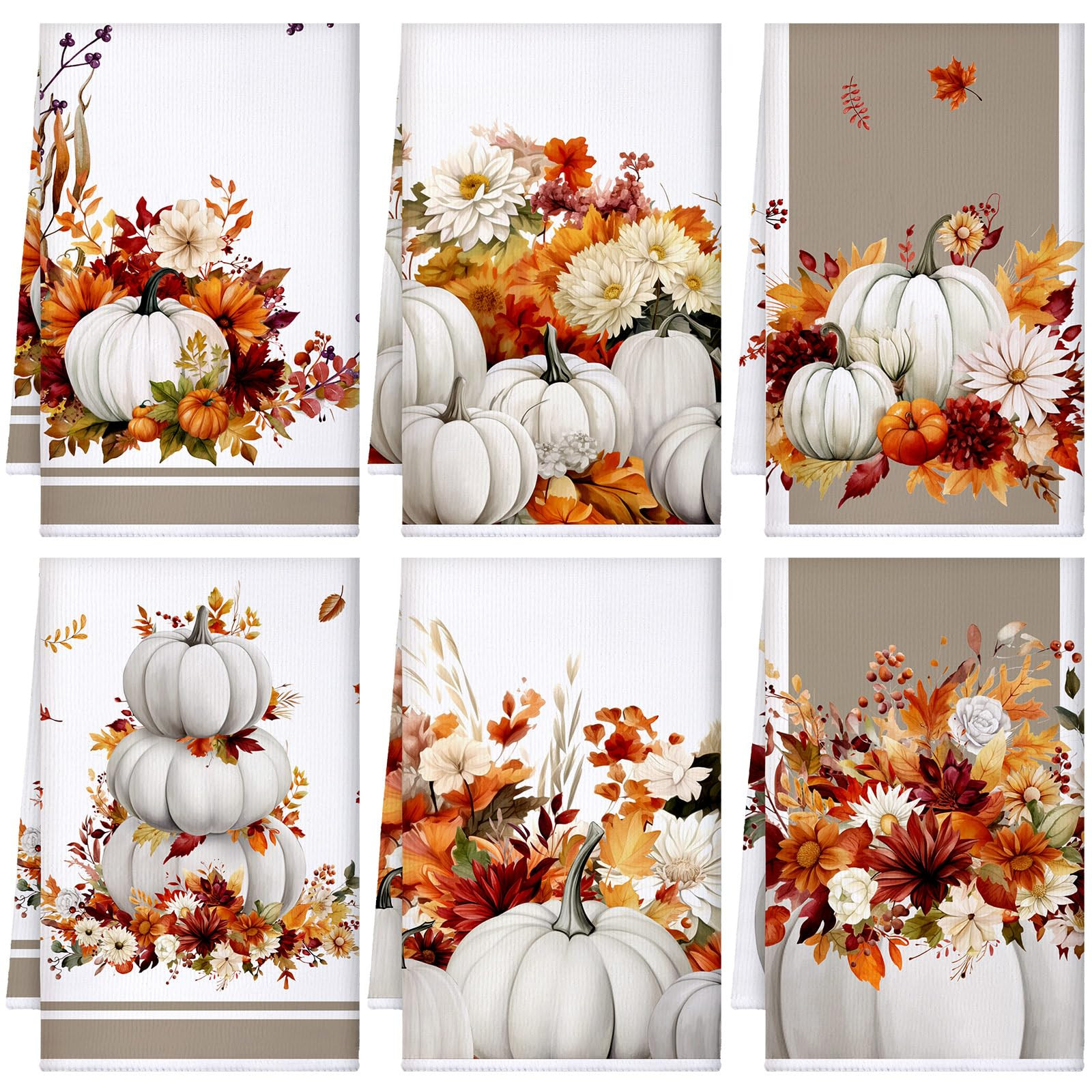 Geyoga Set of 6 Thanksgiving Kitchen Towels Fall Dish Hand Tea Towels for Autumn Kitchen Decorati... | Amazon (US)